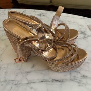 New shiny platform sandals